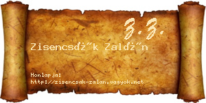 Zisencsák Zalán névjegykártya